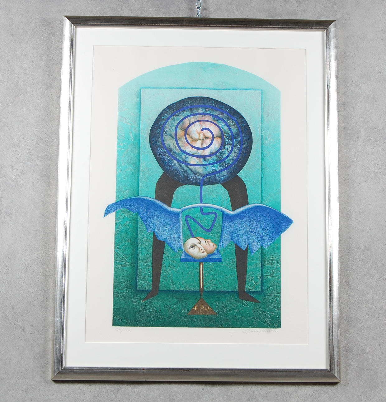 BERT JOHNNY NILSSON. färglitografi, " Ikaros "signerad, numrerad 104/150.