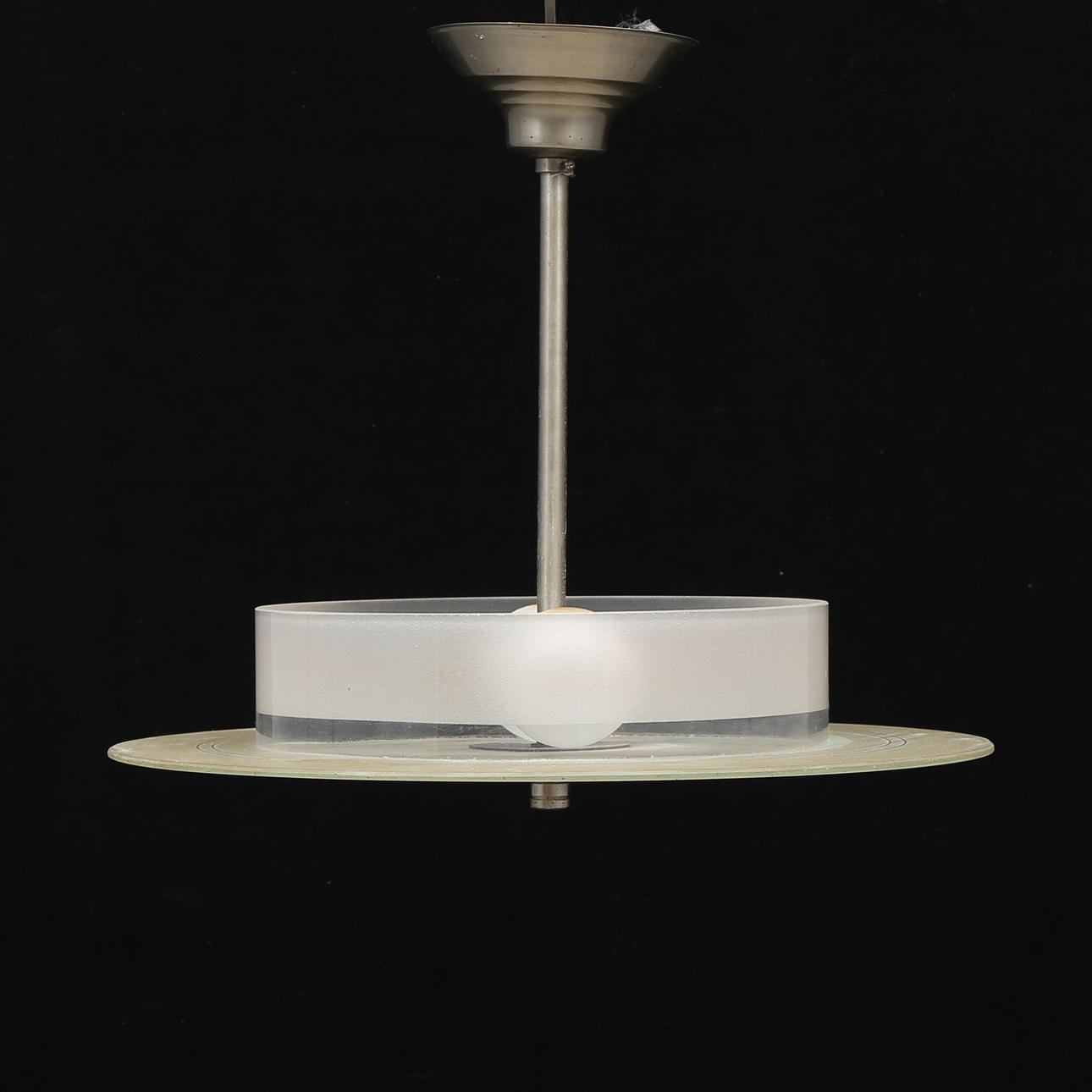 TAKLAMPA, glas, art deco, 1900-talets första hälft.