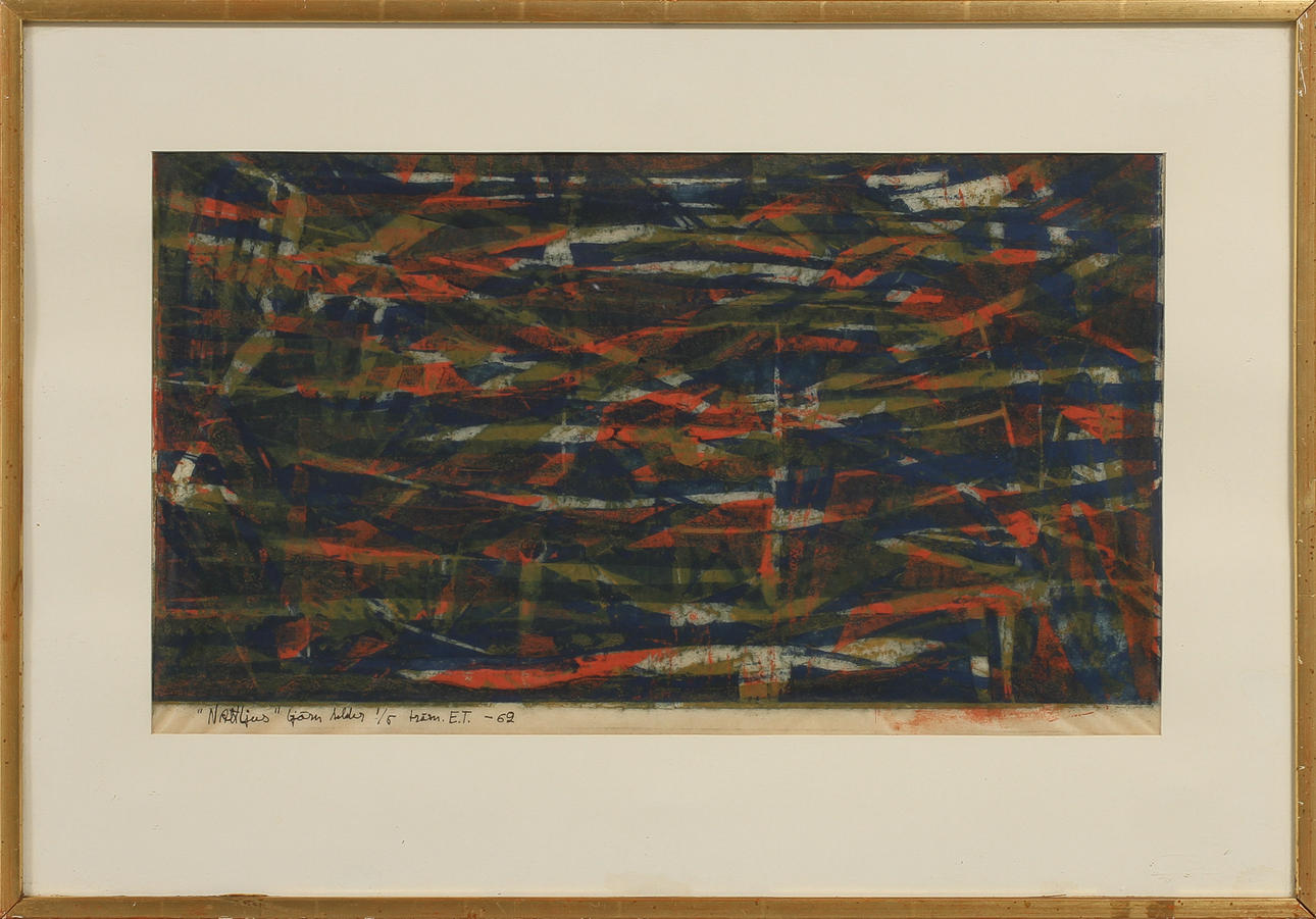 BJÖRN SELDER. "Nattljus", litografi, signerad, daterad -62 och numrerad 1/5.