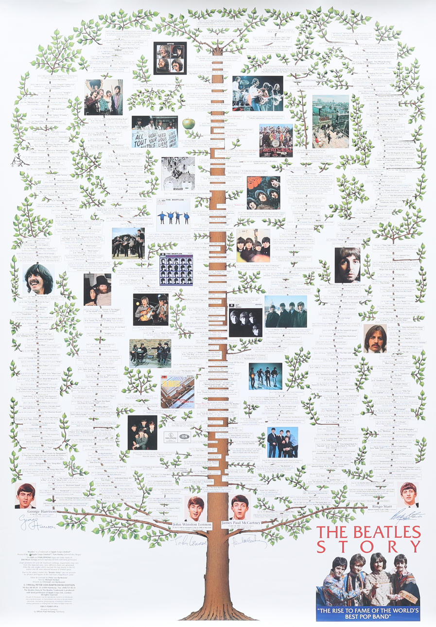 PÓSTER, impresión offset, La historia de los Beatles.
