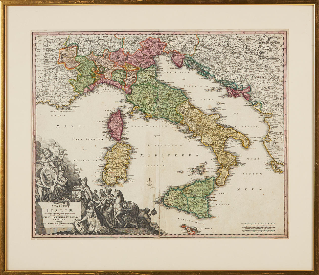 MAP, ITALY, Homann, Italiae, ca 1730.