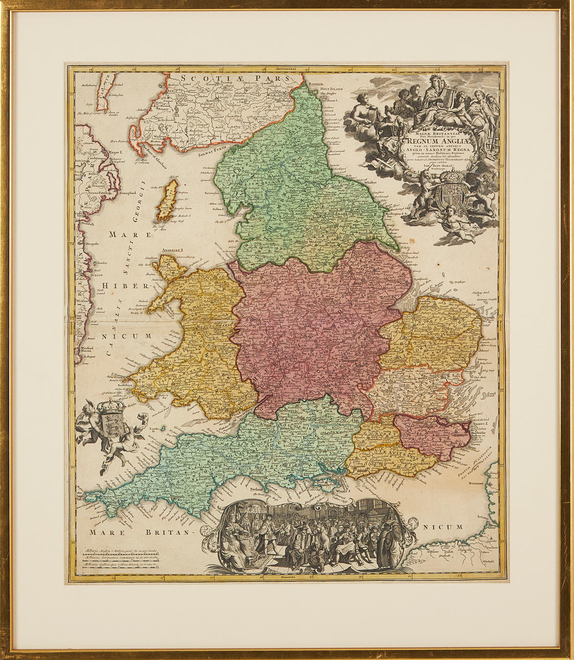 MAP, HOMANN, United Kingdom, Regnum Angliae, ca 1730.