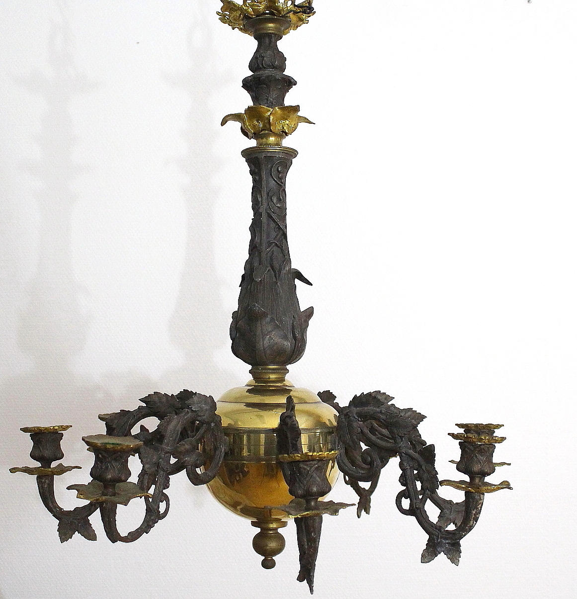 LJUSKRONA, 8 ljusarmar, mässing metall.