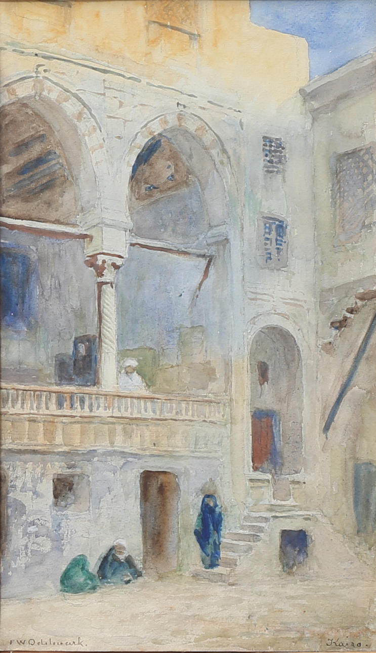 FRANS WILHELM ODELMARK. "Kairo". Akvarell, signerad.