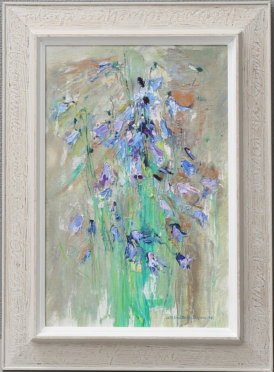 ULLA-BRITTA EMITSLÖF-DEJMO. "Blåklockor". Olja på duk, signerad, daterad -79.