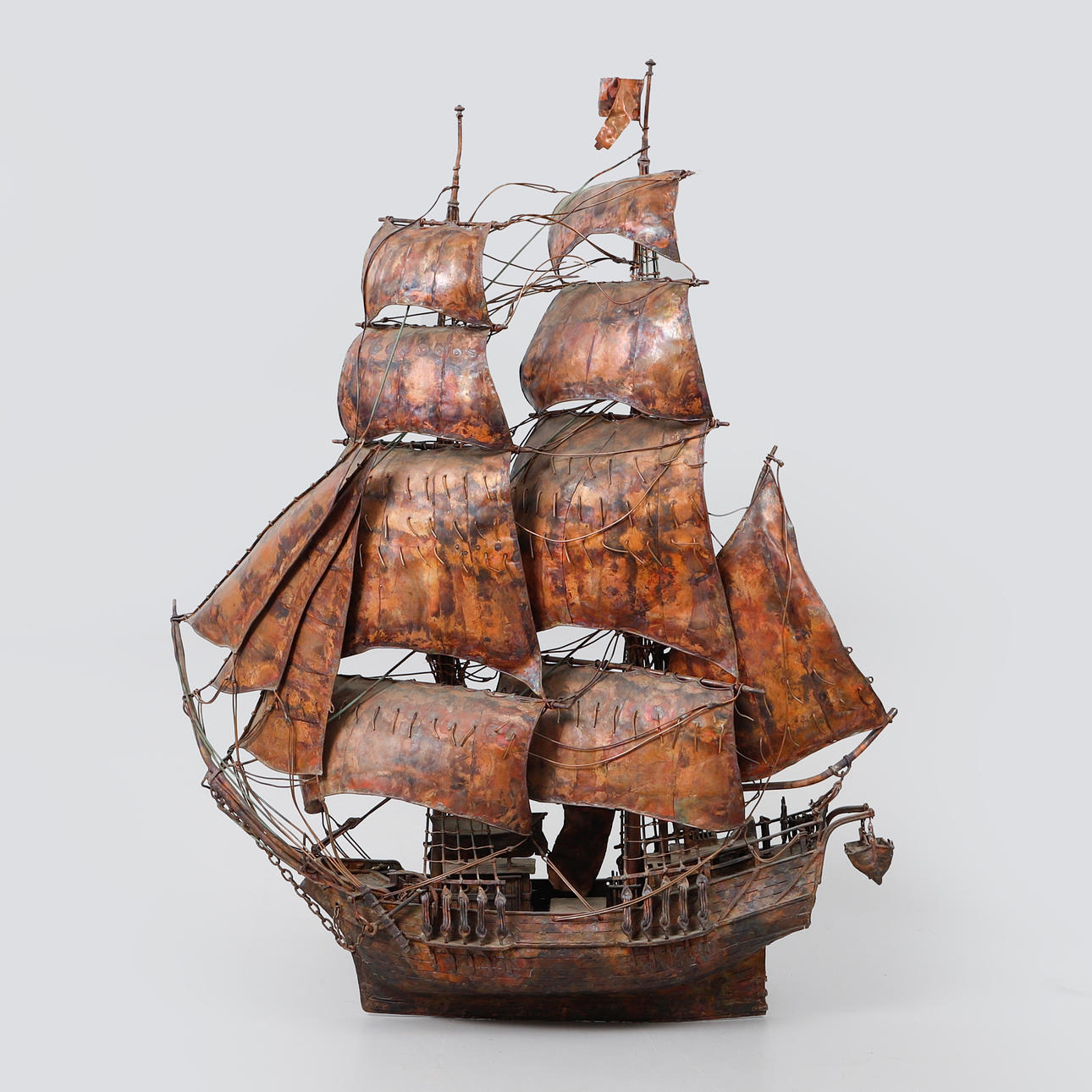 BORNEY BERGSTRAND. Sculpture, copper ship.