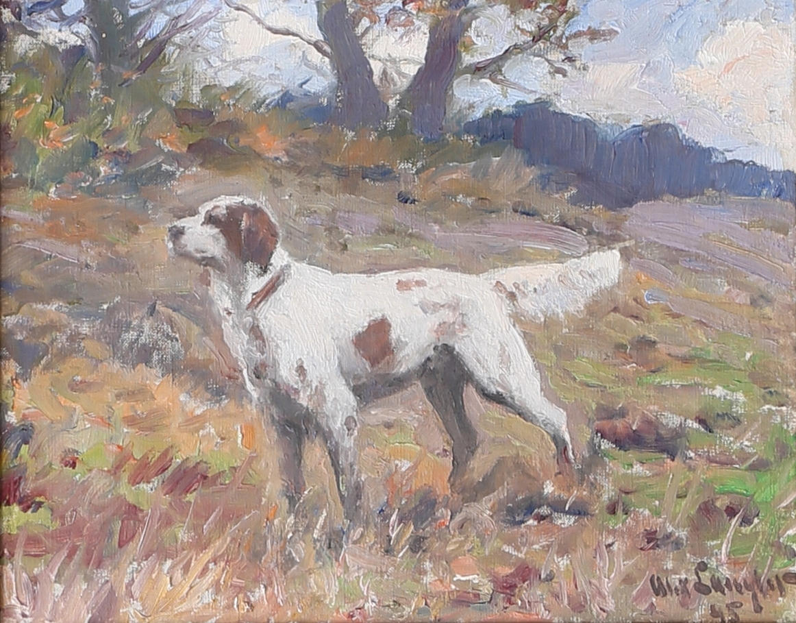 ALEXANDER LANGLET. Hund. Olja på duk, signerad och daterad 45.