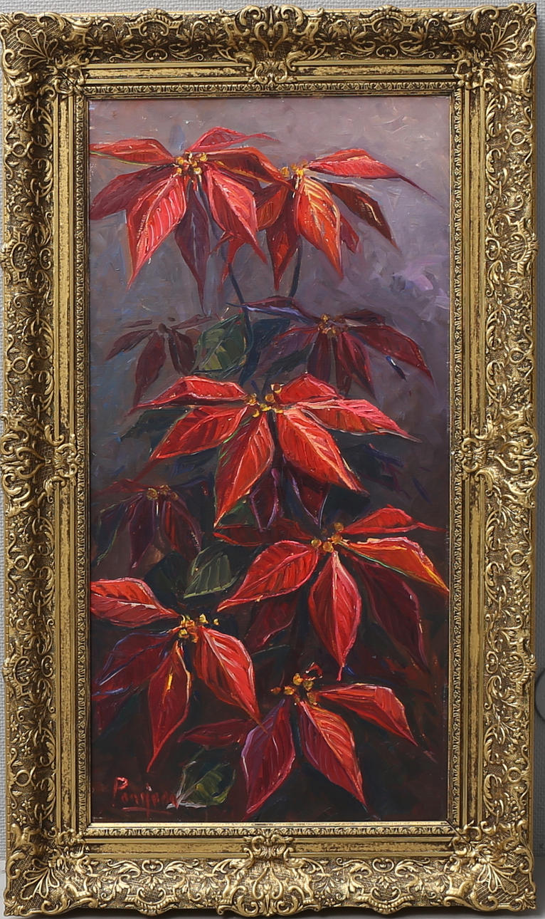 OIDENTIFIERAD KONSTNÄR. Stilleben. Olja på duk, signerad.