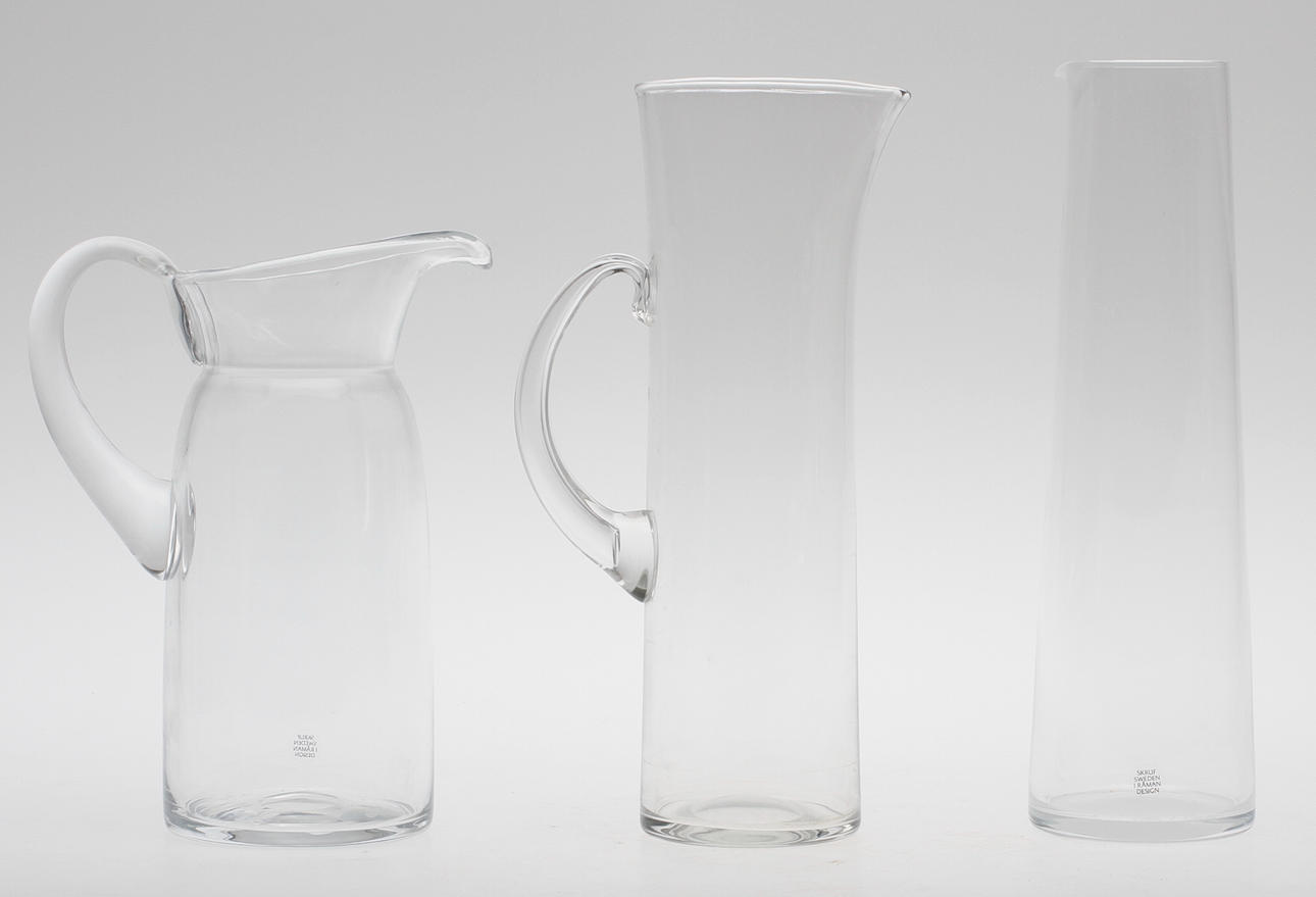 TILLBRINGARE, 2 st, glas, Ingegerd Råman, Skruf, sign, en möjligen.