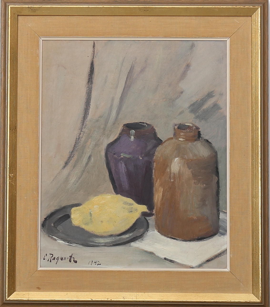 CURT RAGNARTZ. Stilleben, olja på pannå, signerad C Ragnartz och daTERAD 1942.