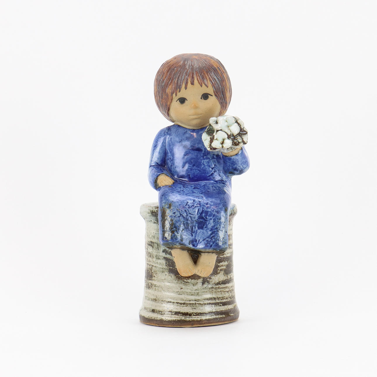 LISA LARSON. Figur „Blumenmädchen“, Steinzeug, Gustavsberg.