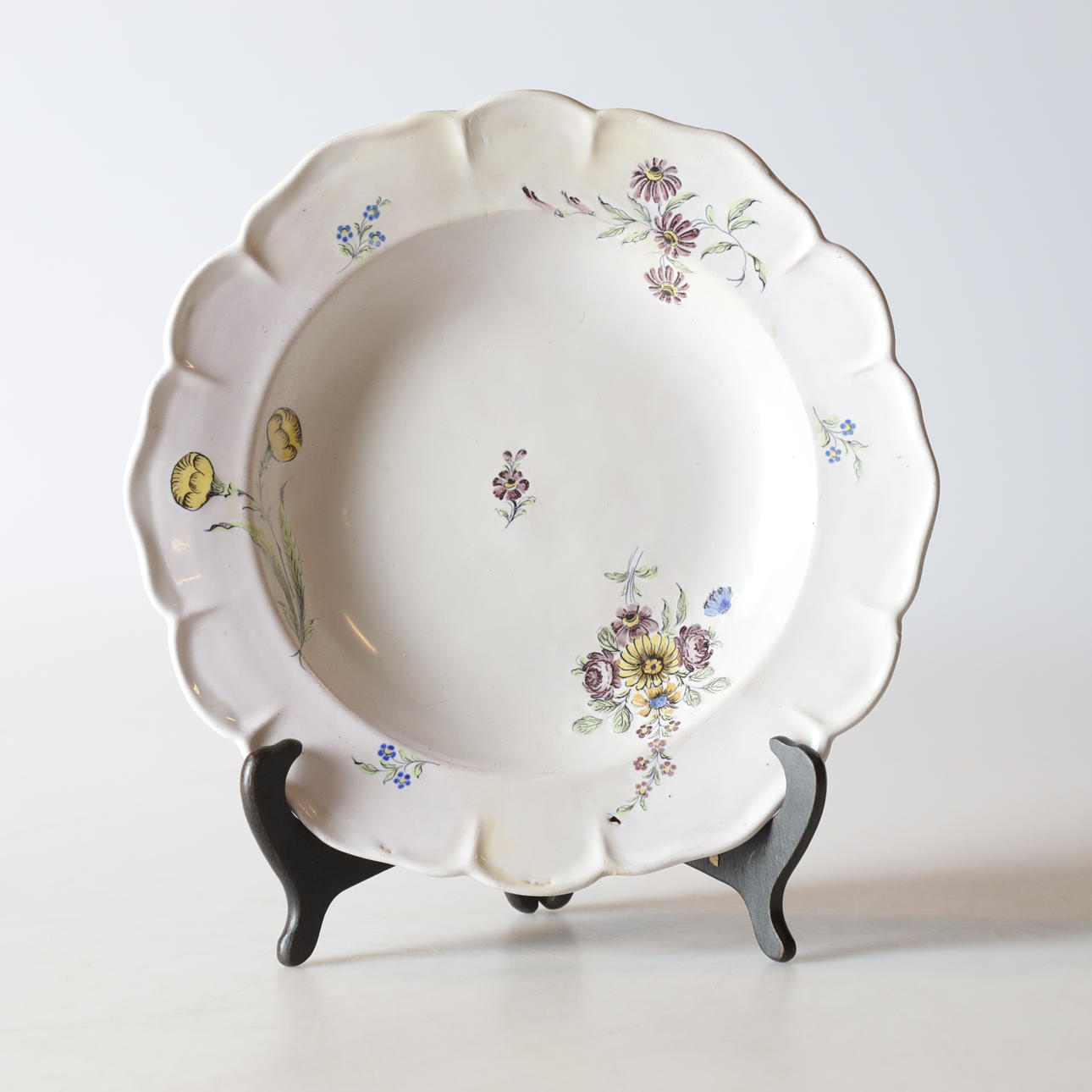 DEEP PLATE, faience, Marieberg, 1773, signed on verso.