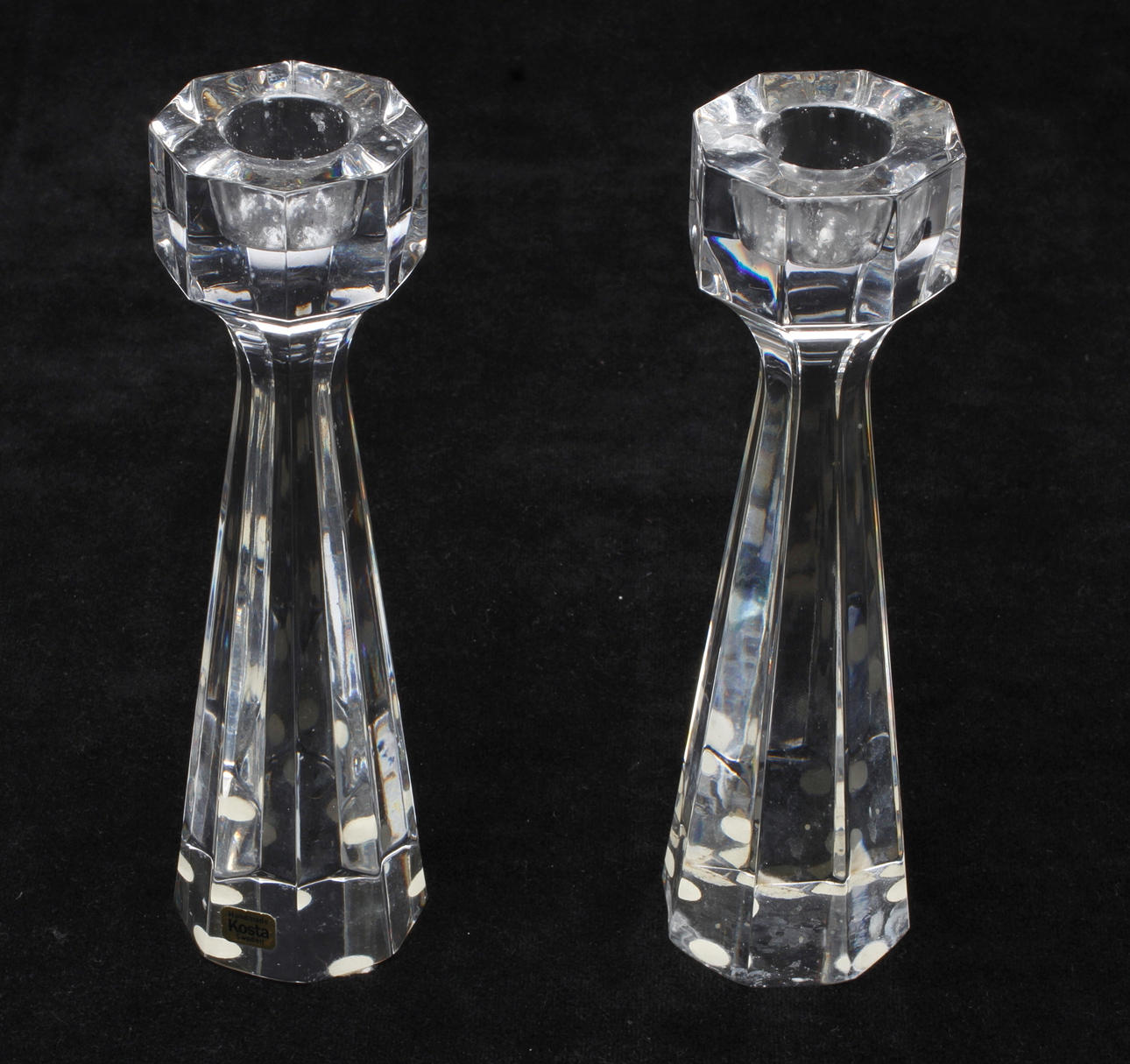 LJUSSTAKAR, ett par, glas, Bengt Edenfalk, Kosta.