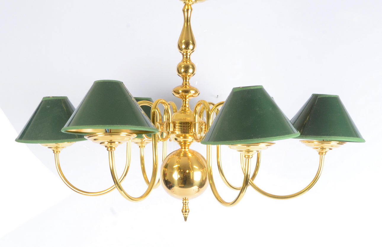 TAKLAMPA, gulmetall, modern tillverkning.