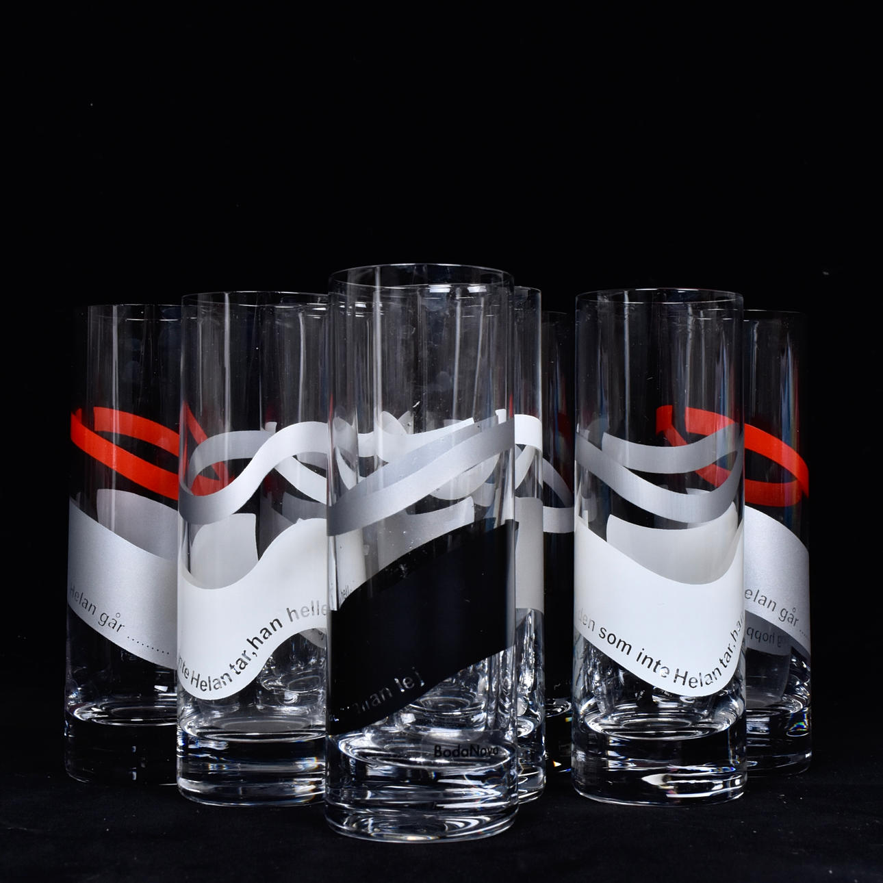 8-piece SNAP GLASSES, “Sing”, Boda Nova.