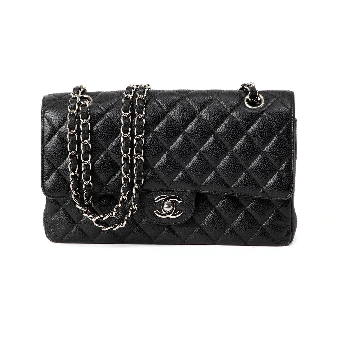 CHANEL. Bag, “Classic Double Flap Bag Medium”, caviar leather.