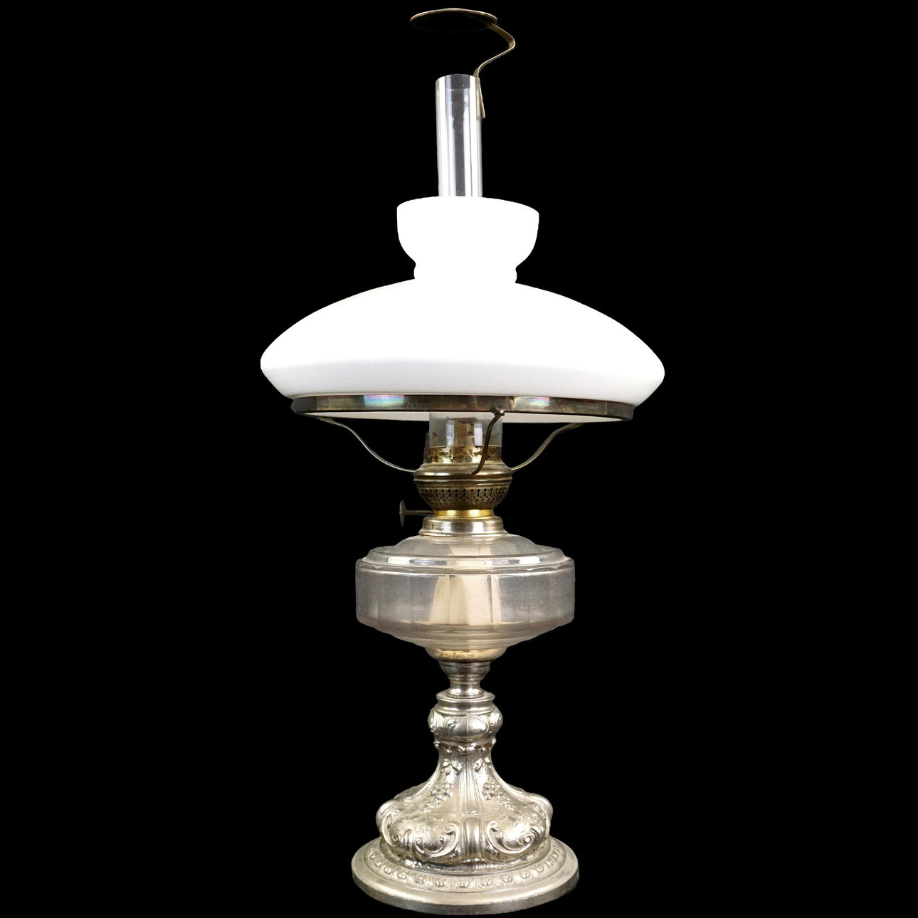 A table kerosene lamp, circa 1900.