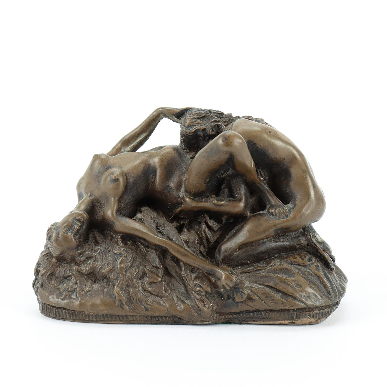 JEF LAMBEAUX. Skulptur, 2 kvinnor, brons.