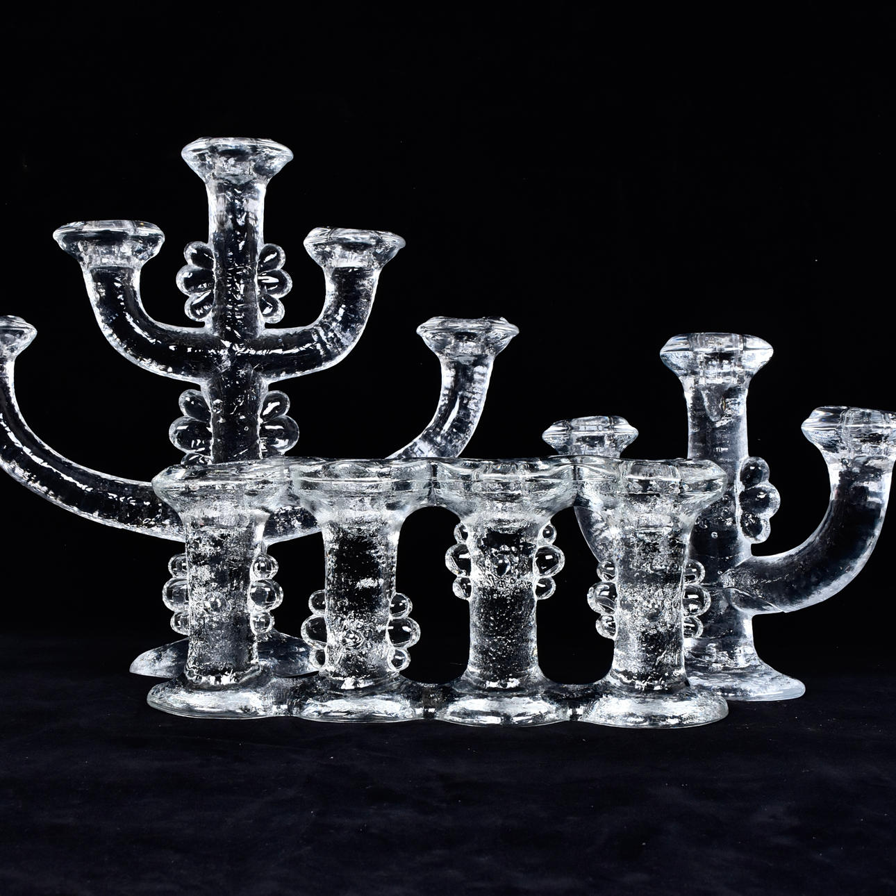 3-osainen lasikynttelikkö, Pukeberg.