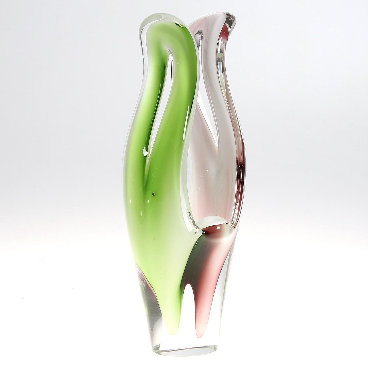 VAS, kristall, "Coquille", Paul Kedelv, Flygsfors glasbruk, 1900-talets mitt.