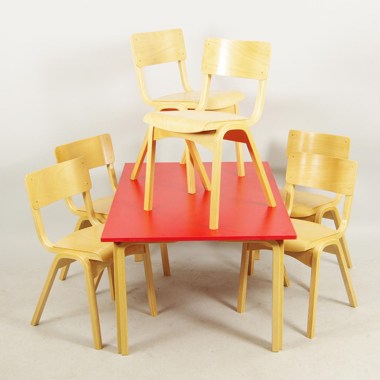 SITTGRUPP, barnmodell, böjträ/bok.