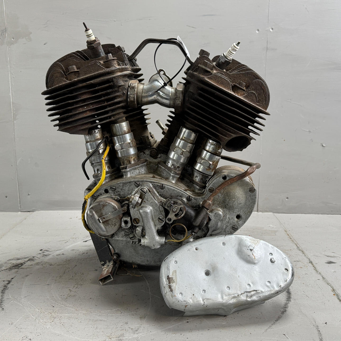 Eine HARLEY DAVIDSON, Motor Modell V, 1930, USA.