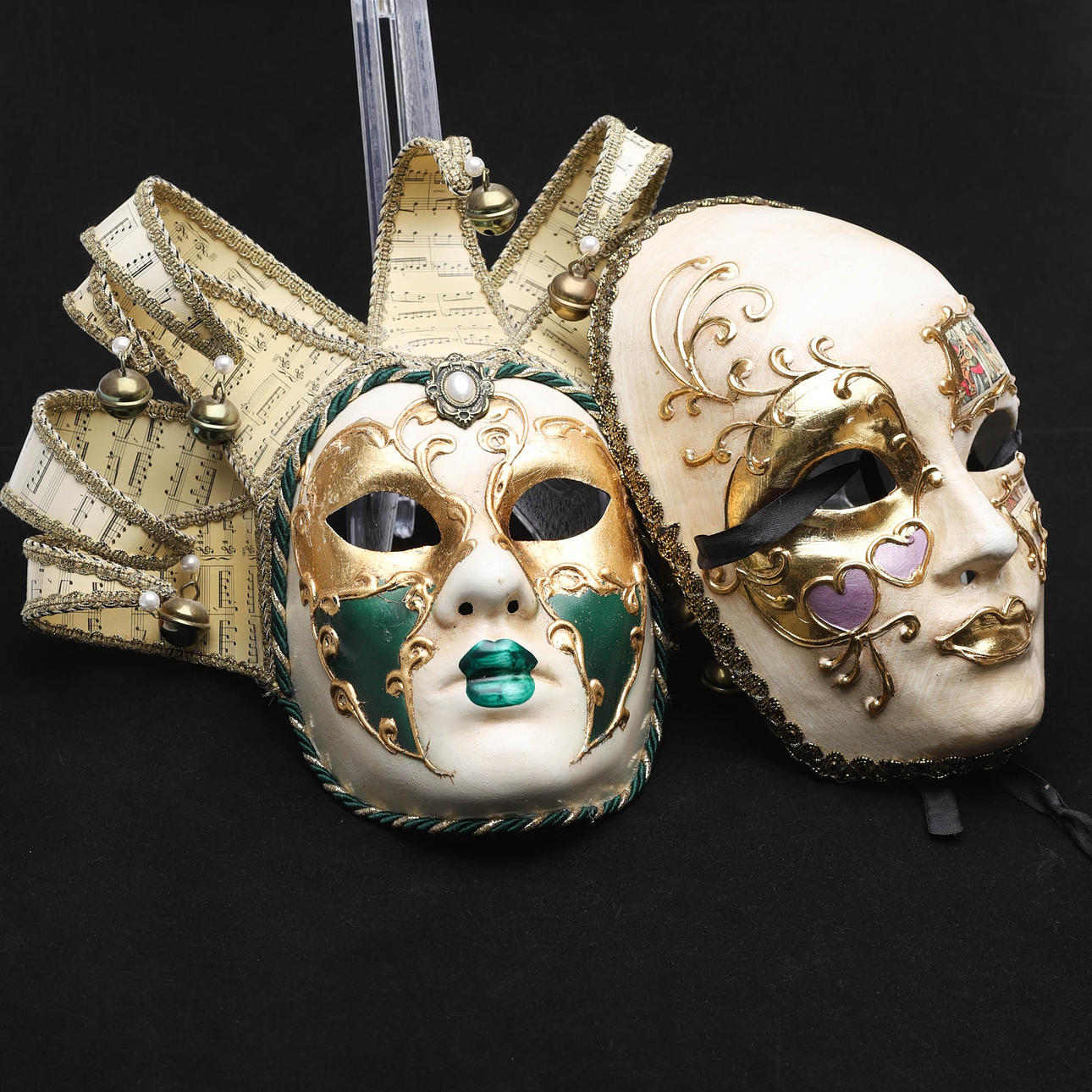 MASKER, 2 ST, ITALIEN, 1900 TALET.