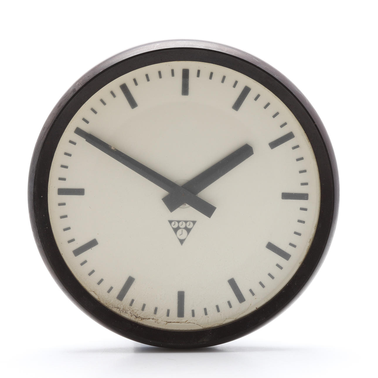 A 1960s Pagotron industrial wall clock.