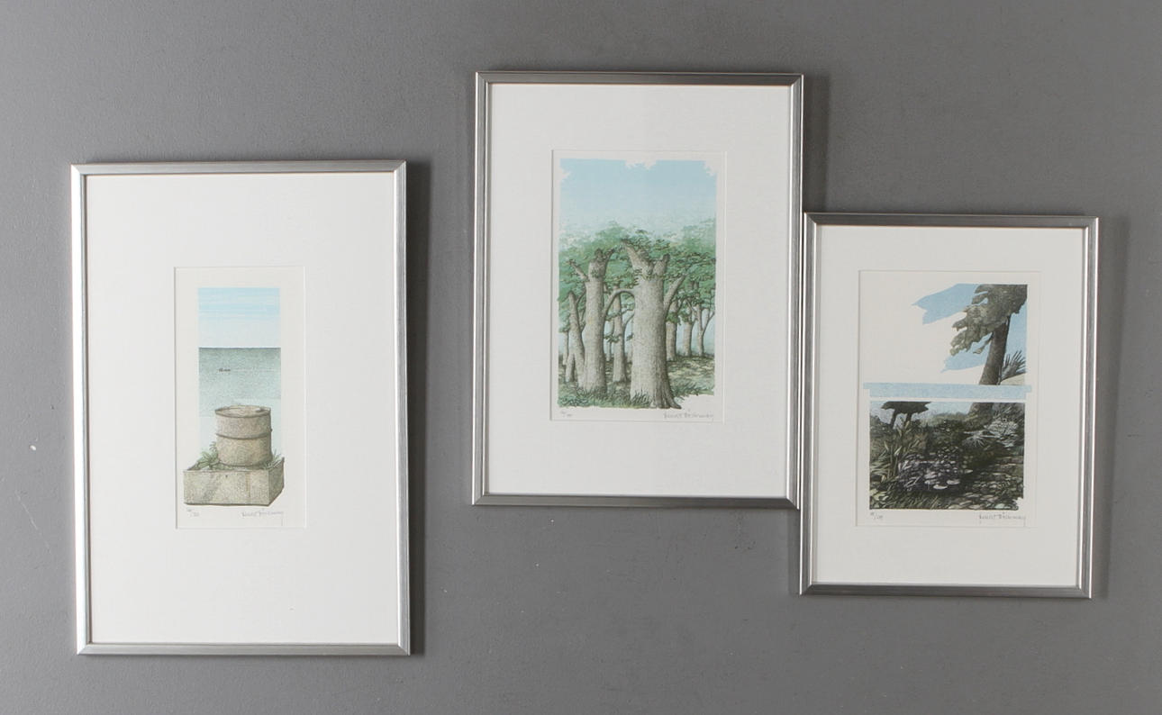 BENGT BÖCKMAN. 3 st, färglitografier, signerade samt numrerade.