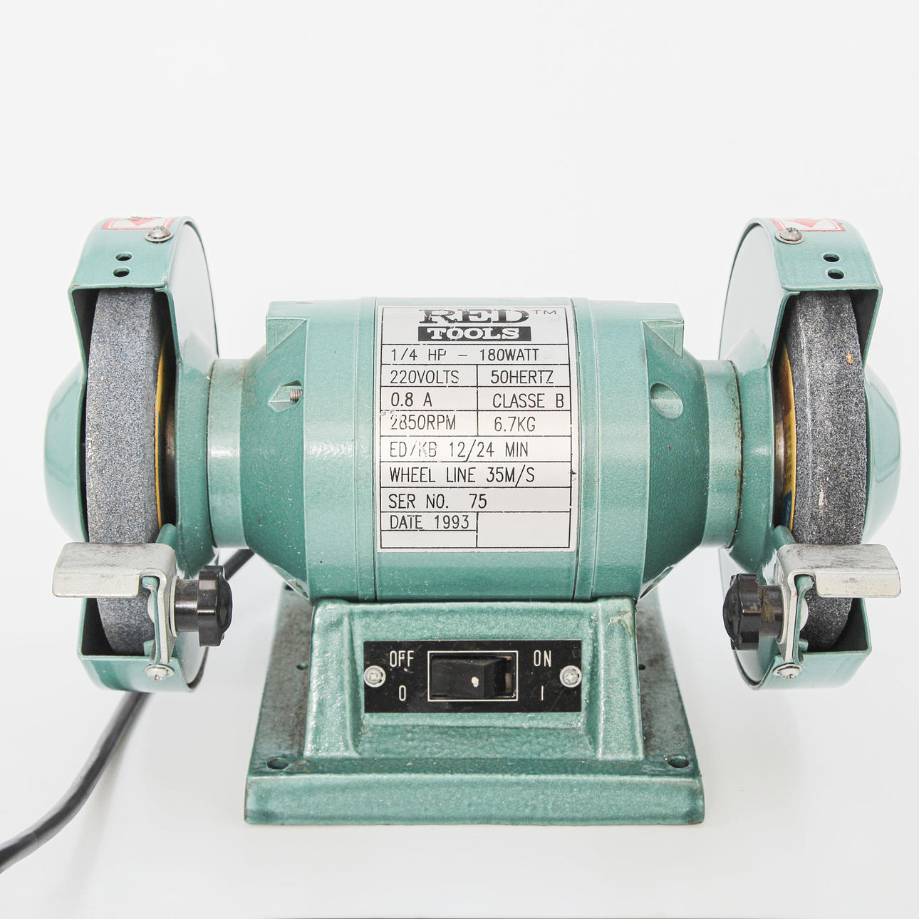 DOBBELT SLIBEMASKINE, RØDE VÆRKTØJER.