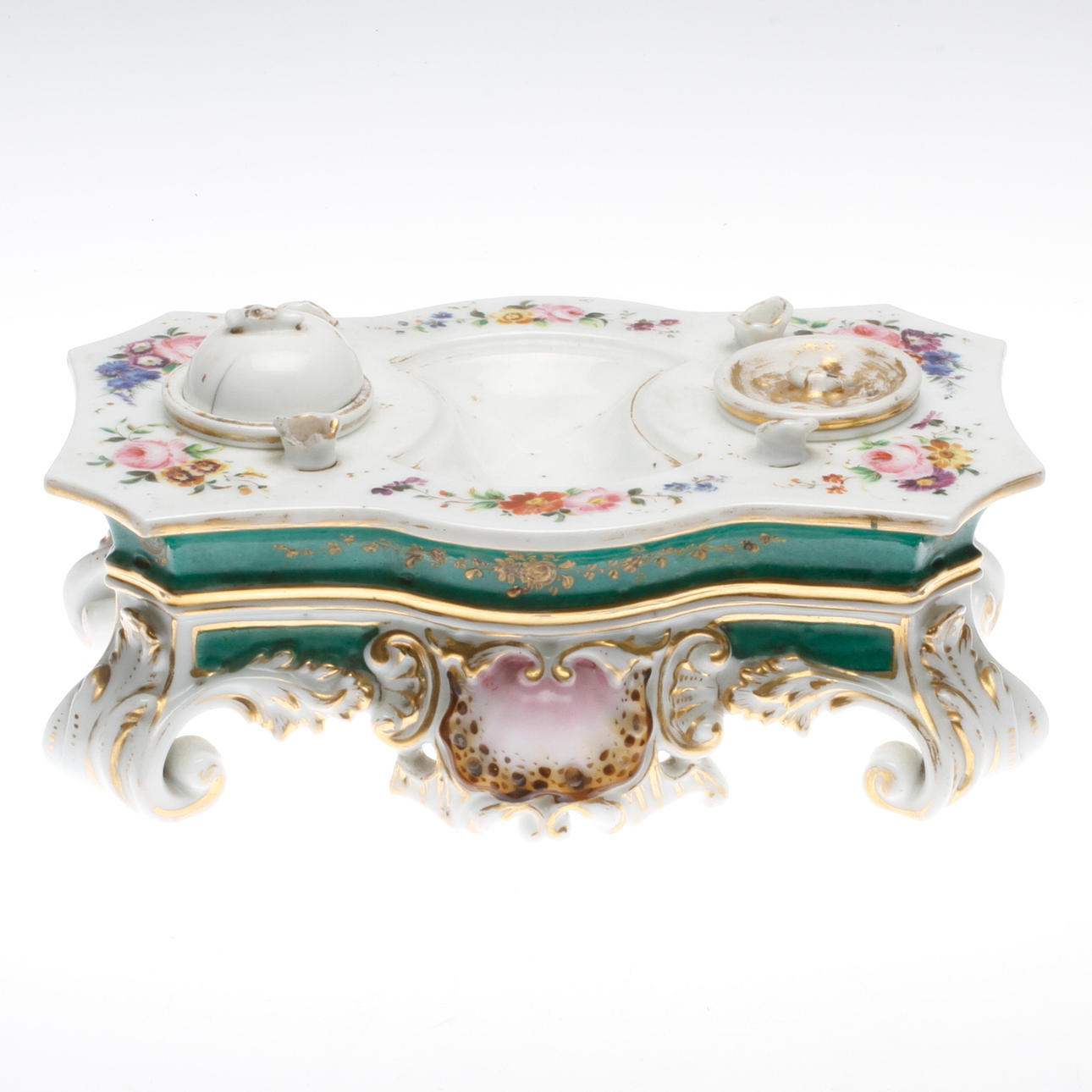 SKRIVSTÄLL, porslin, nyrokoko, 1800-talets andra hälft.