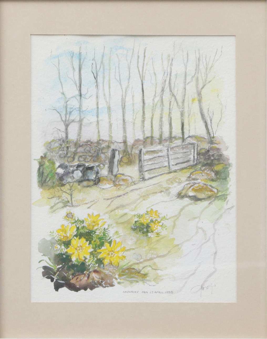 ERIC BOJS. A watercolour, on paper, Arontorp, signed, 1982.