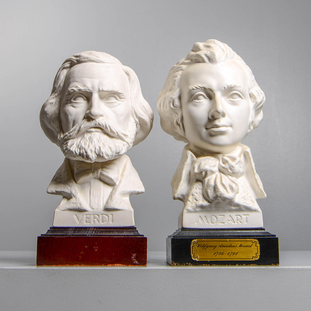 GERARD BOCHMANN. Two busts, “Mozart” & “Verdi”, Goebel.