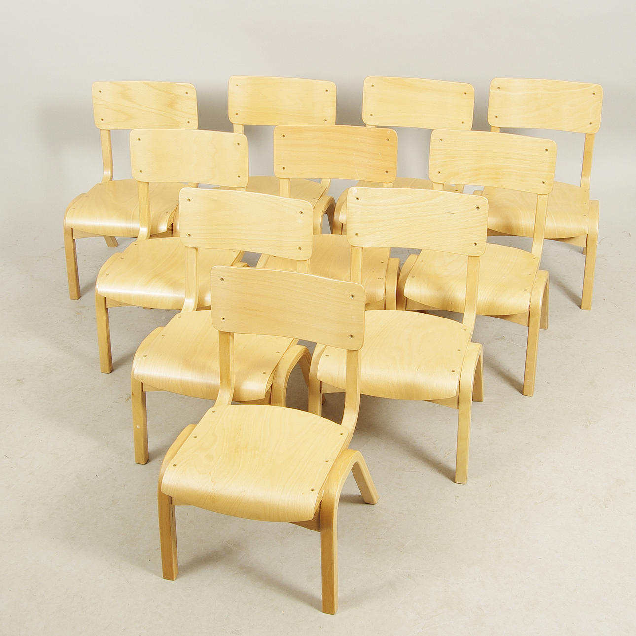 STOLAR, 10 stycken, barnmodell, bok/böjträ.