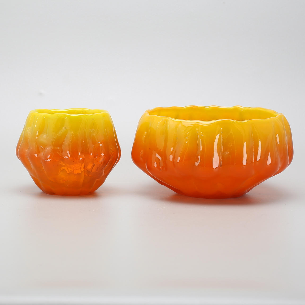 GLAS, 2 delar, retro, "Selene", Göte Augustsson, Ruda Glasbruk, 1969-1970.