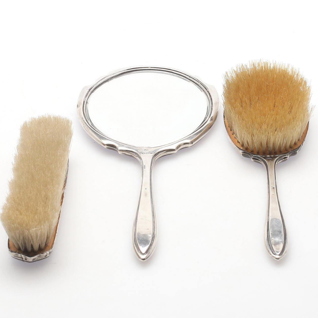 GARNITYRSET, Art Deco, silver, 3 delar, Adie Brothers Ltd, England, 1936, totalvikt 419 gram.