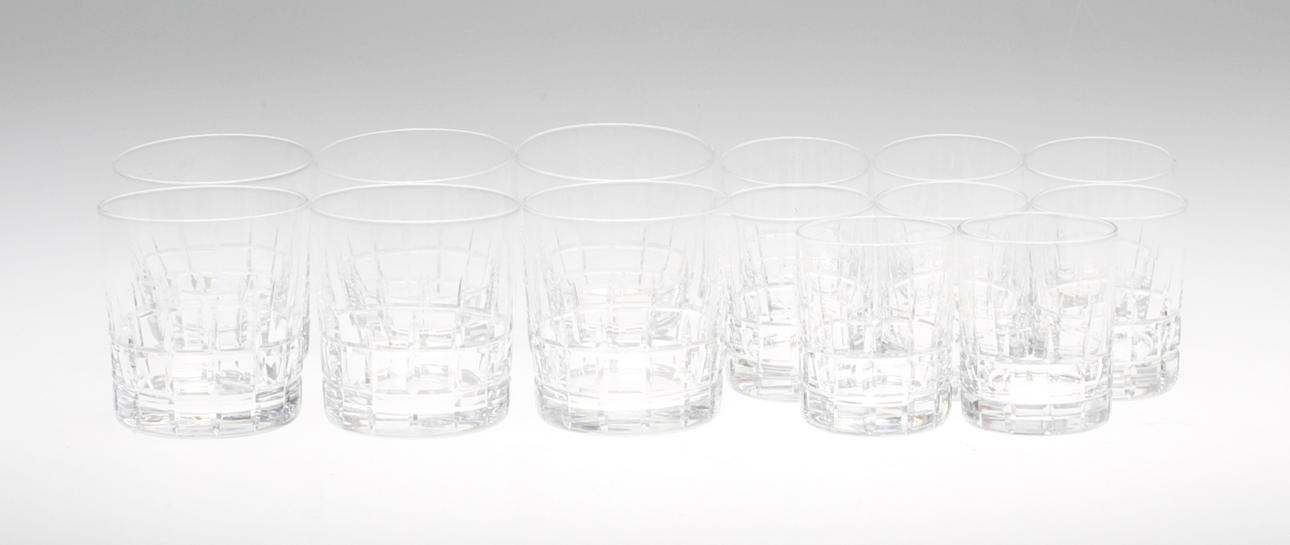 GLASSERVISDELAR, 14 delar, "City", Vicke Lindstrand, Kosta Boda.