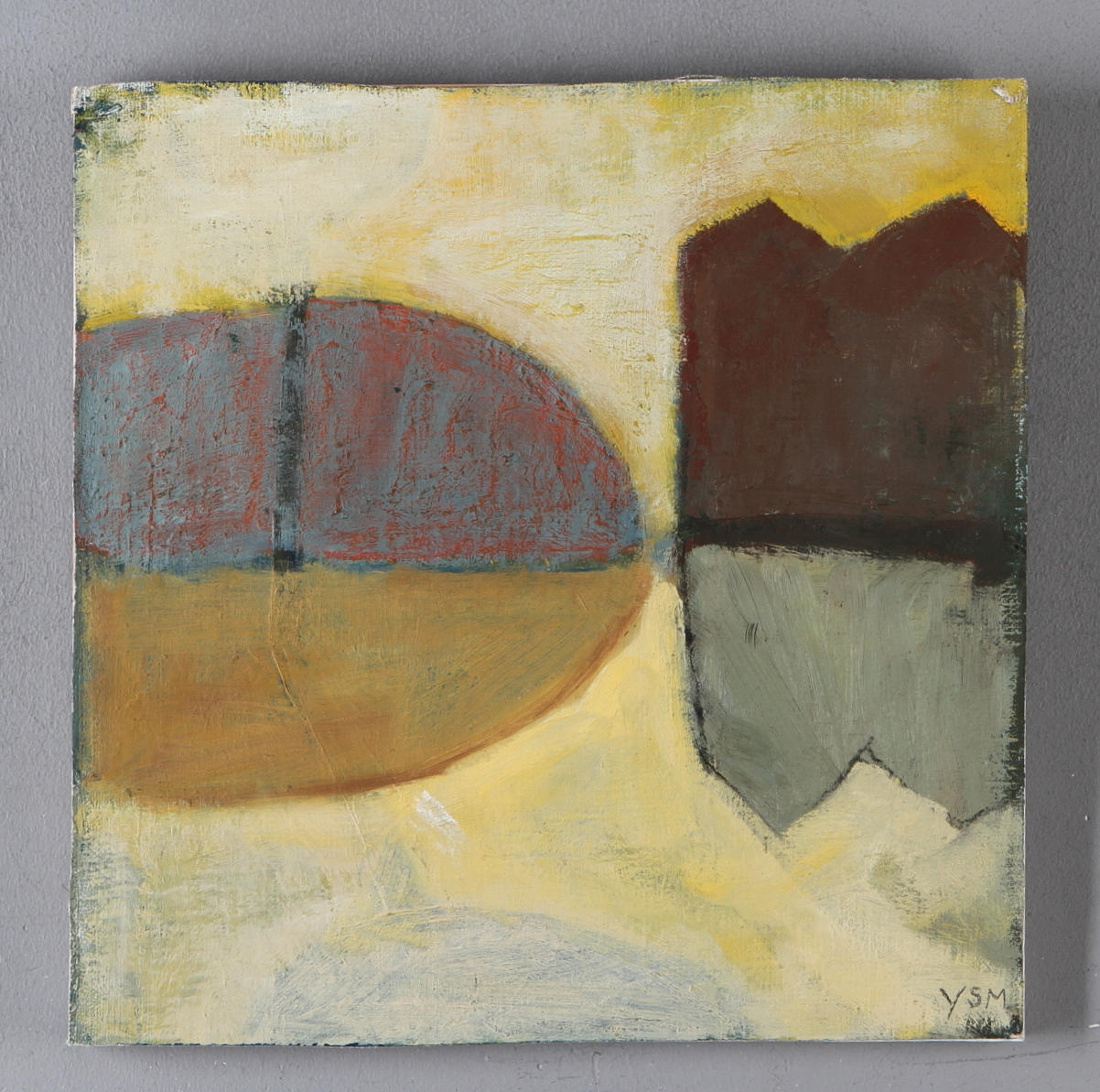 YLVA SANNER MYRBERG. Landskap II, olja på pannå, monogramsignerad.