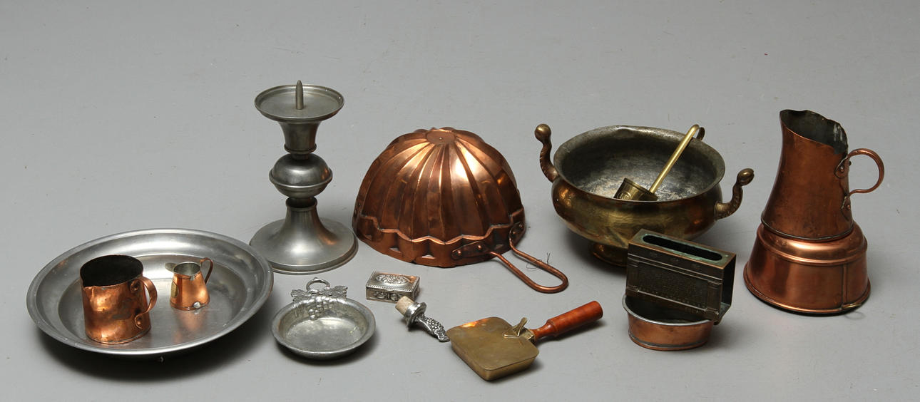 PARTI METALL, mässing, koppar och tenn.