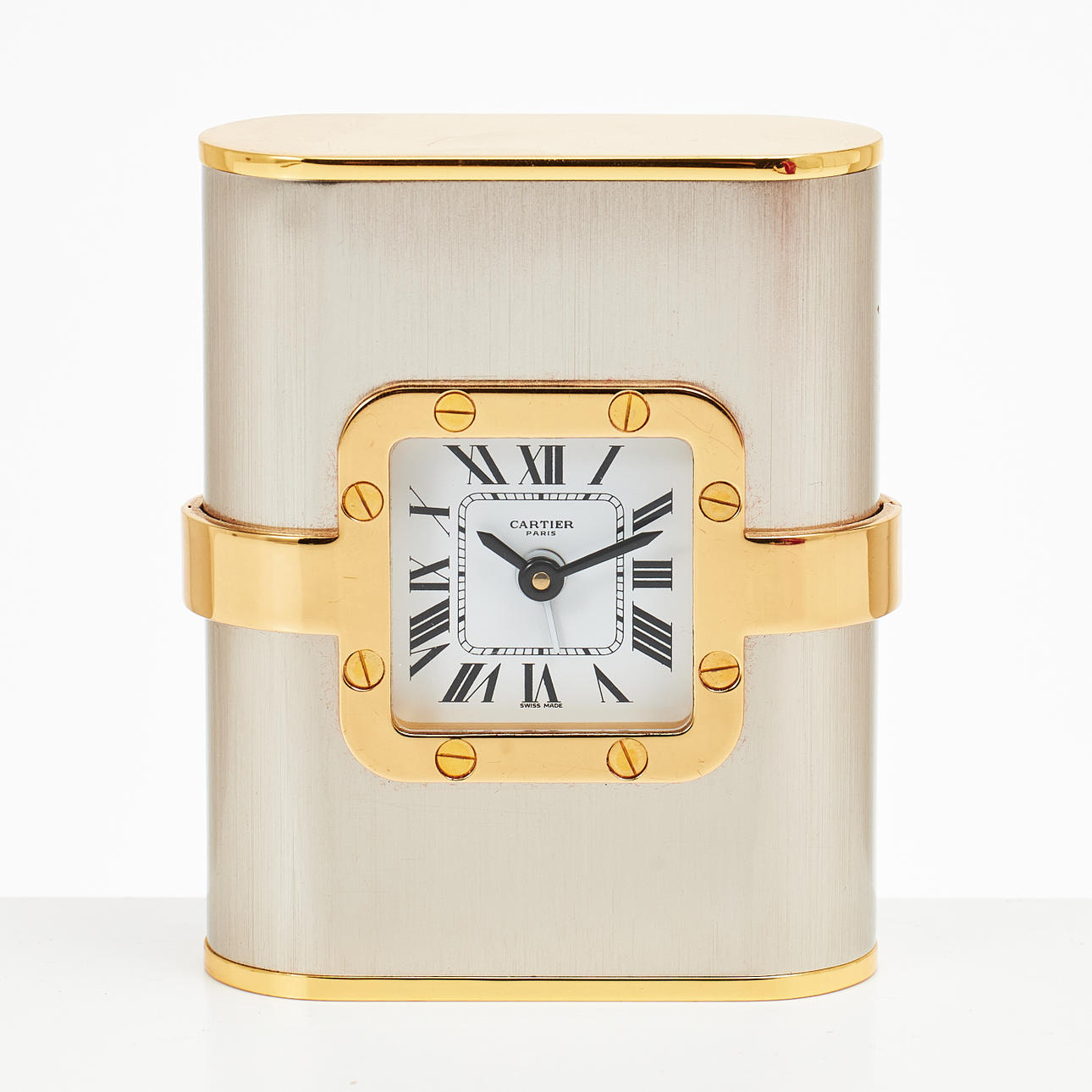 CARTIER, table clock, Santos, brass.