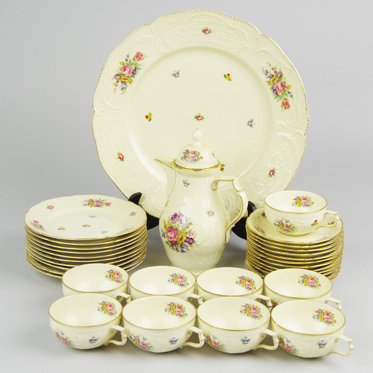 KAFFESERVIS, porslin, "Sanssouci", Rosenthal.