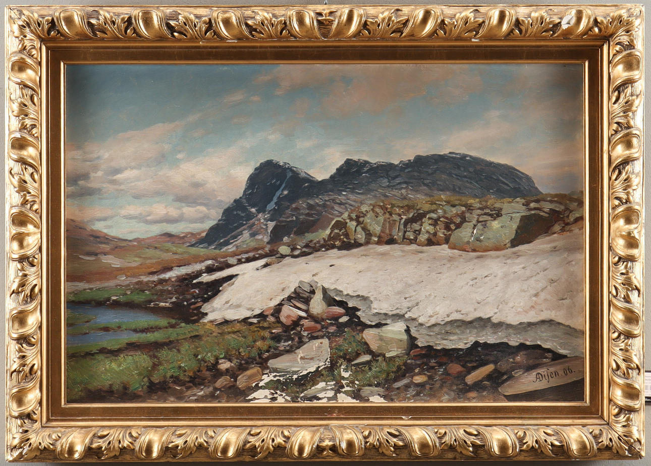 ANDREAS EDVARD DISEN (1845-1923). Mountain landscape.