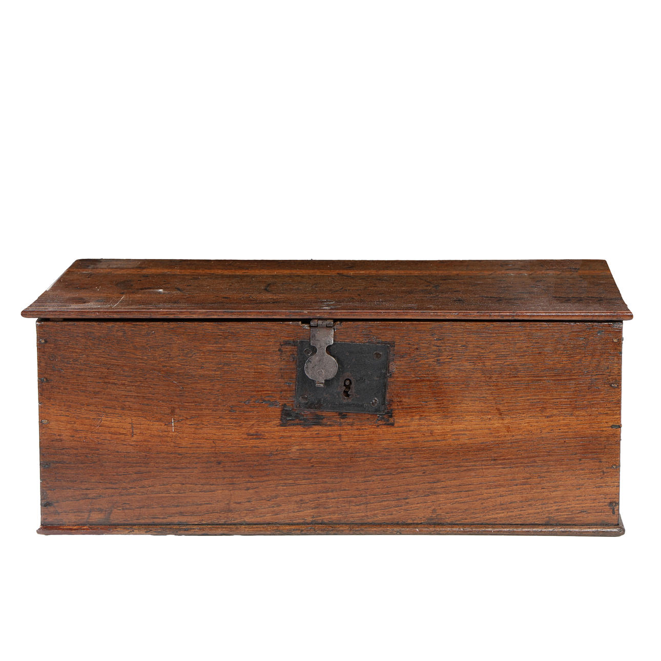 AN 18TH CENTURY OAK BIBLE BOX.