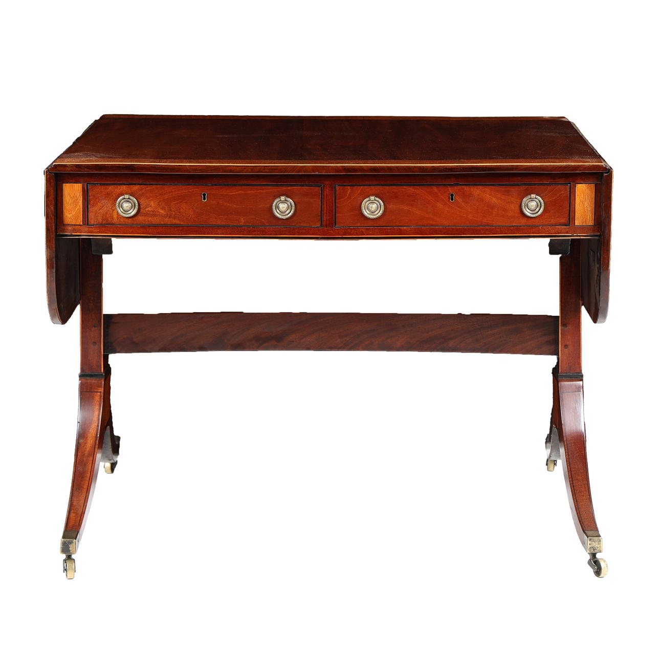 A REGENCY MAHOGANY SOFA TABLE.