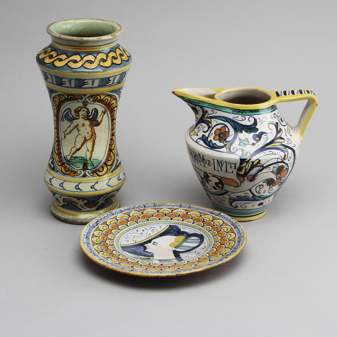 FAJANS, 3 delar, Italien 18/1900-tal.