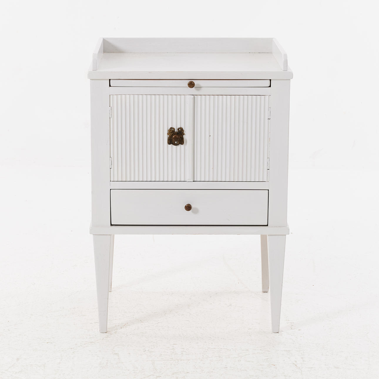 A late Gustavian style bedside table, mid 20th century.