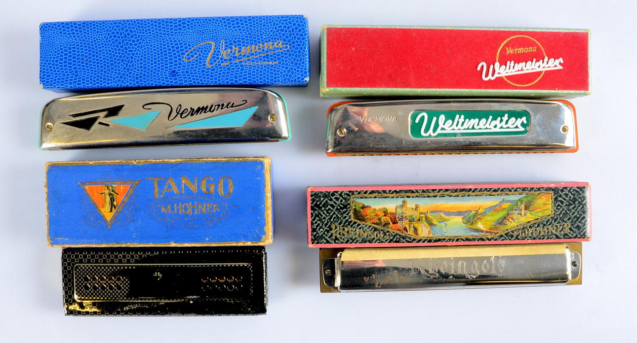 MUNSPEL, 4 stycken bl.a. Hohner.