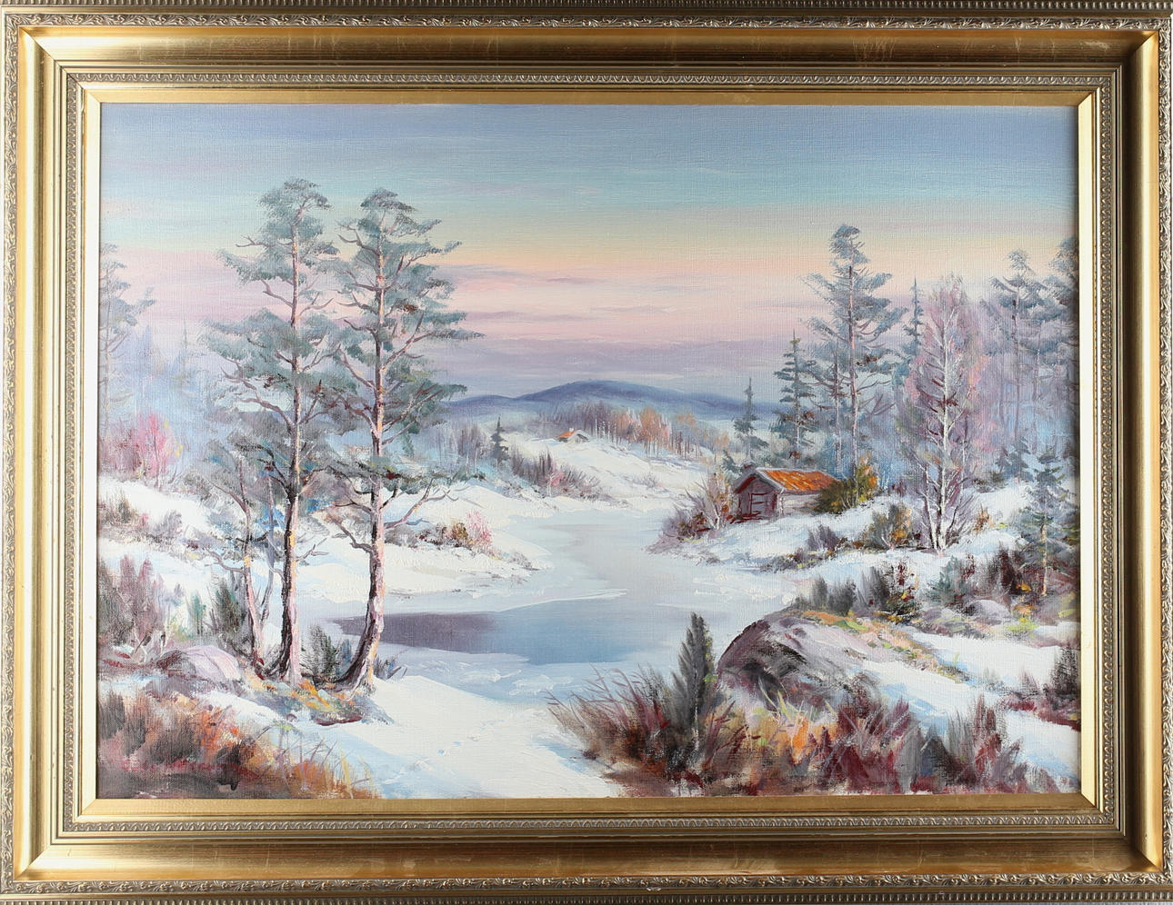 GÖTE NILSSON. "Vårvinter", olja på duk, signerad.