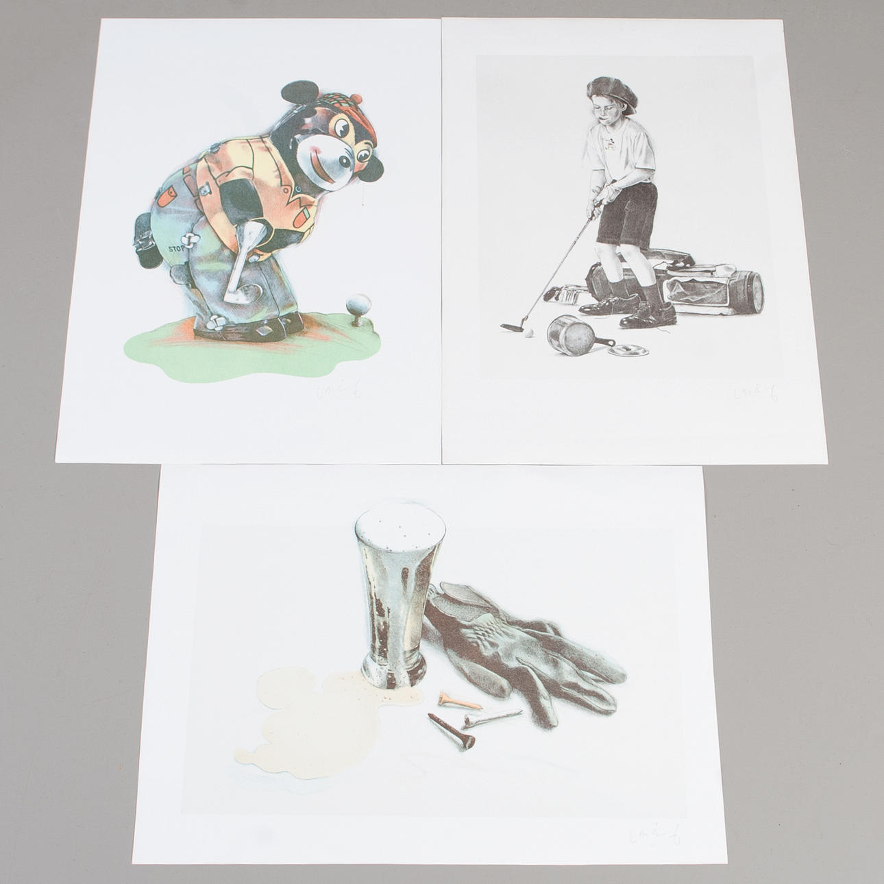 LASSE ÅBERG. Lithograph, 2 signed.