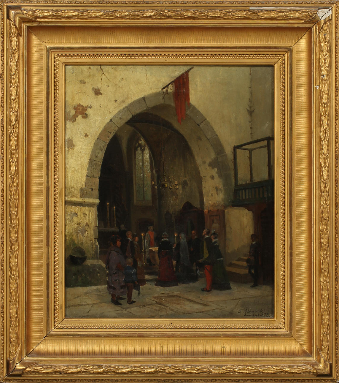 FRANS WILHELM ODELMARK. olja på duk, sign o dat 1873, Düsseldorf.